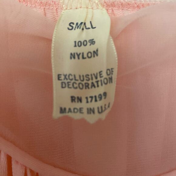 VINTAGE Woman's Size Small Pink Embroidered Sleep Nightgown Set Made In USA - Picture 5 of 16